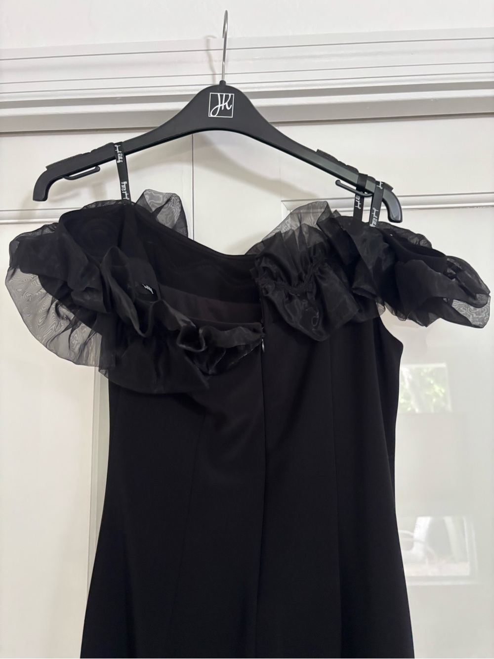 Joseph Ribkoff Black One-Shoulder Ruffle Dress - Picture 5 of 6